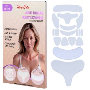Adesivos de Silicone Anti Rugas Rosto, Pescoço e Colo – Kit 18 Peças